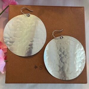 Silpada Sterling Silver ‘MOONGLOW’ Hammered Round Statement Earrings W2251